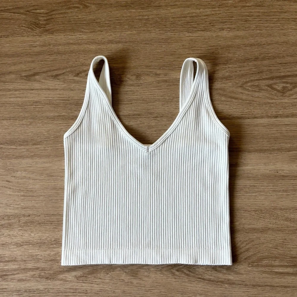 Free People Solid Rib Brami Top White XS/S - Picture 3 of 4